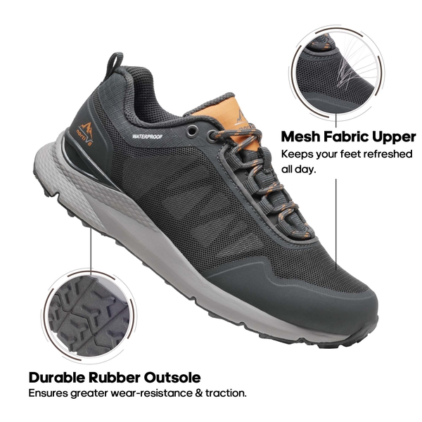 Women's Waterproof Hiking Shoes - DARK GREY - 4